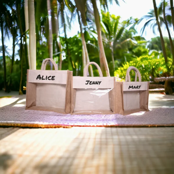 ⁦Pvc Window Jute Bag⁩ - الصورة ⁦3⁩