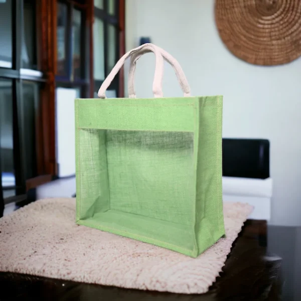 ⁦Pvc Window Jute Bag⁩ - الصورة ⁦2⁩