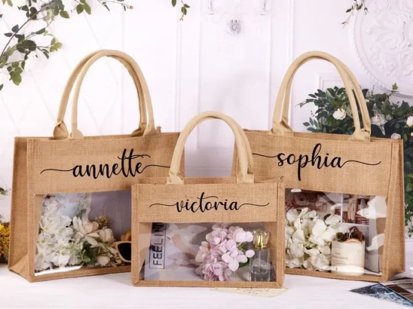 ⁦Pvc Window Jute Bag⁩ - الصورة ⁦2⁩