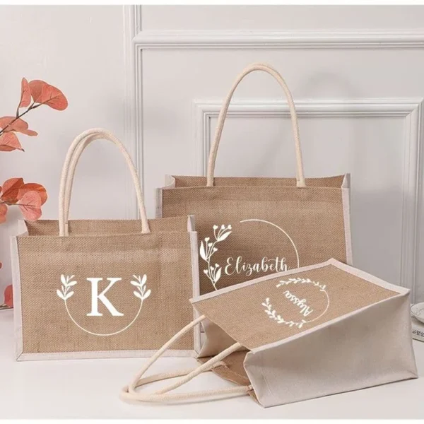 ⁦Customized Jute Shopping Bag⁩ - الصورة ⁦2⁩