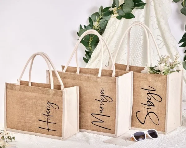 ⁦Customized Jute Shopping Bag⁩ - الصورة ⁦3⁩