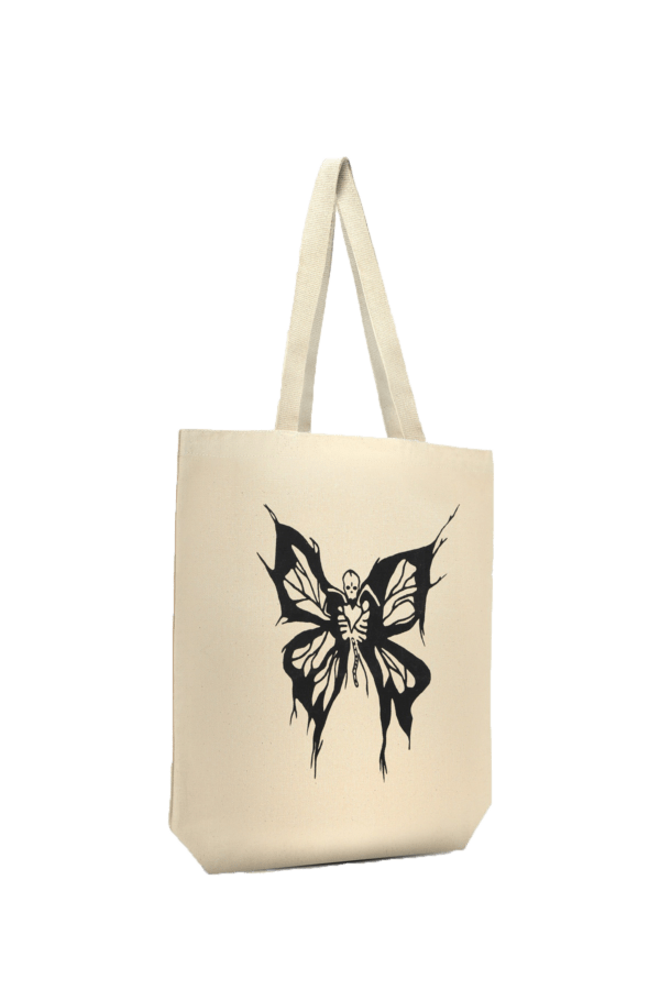 ⁦Canvas Butterfly Printed Tote Bag⁩ - الصورة ⁦7⁩